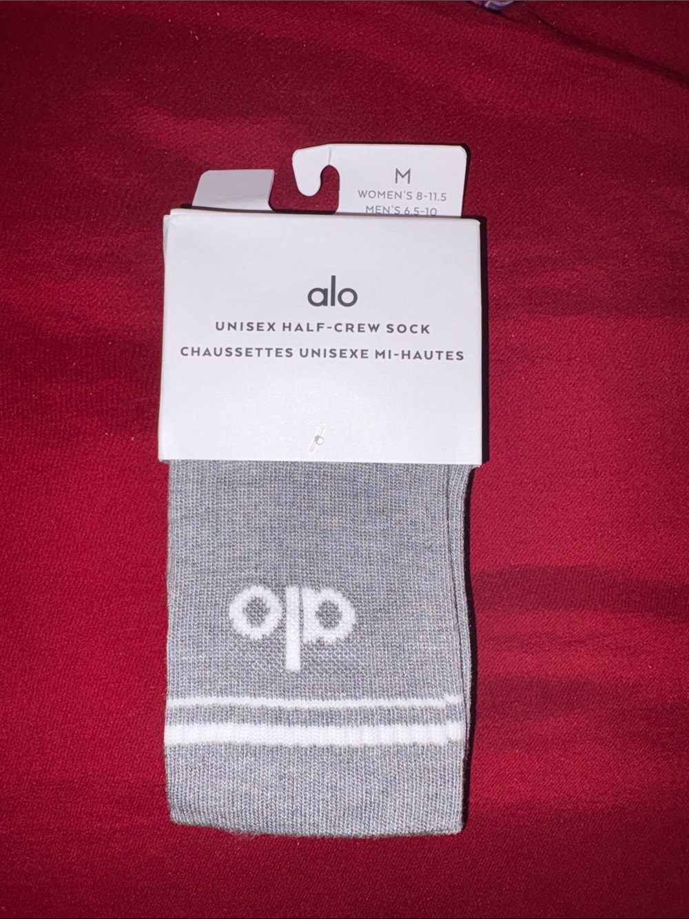 alo unisex half-crew socks